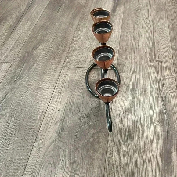 5 Brass headed Candle  Holder - Picture 3 of 3